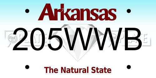 205WWB Arkansas License Plate