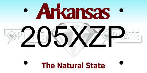 205XZP Arkansas License Plate
