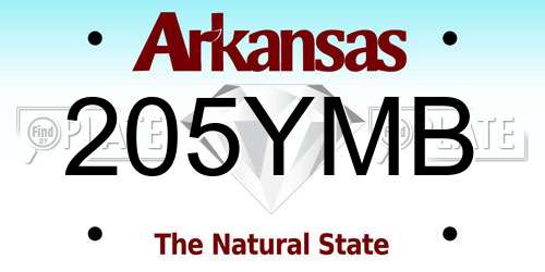 205YMB Arkansas License Plate