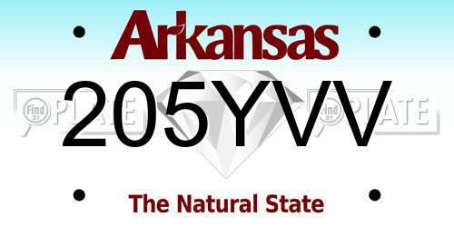 205YVV Arkansas License Plate
