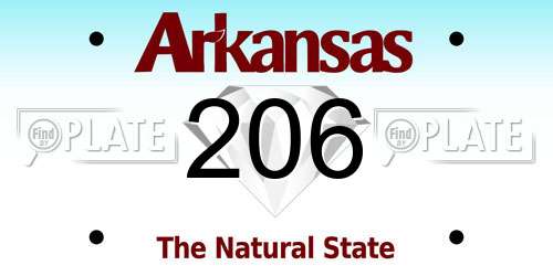206 Arkansas License Plate