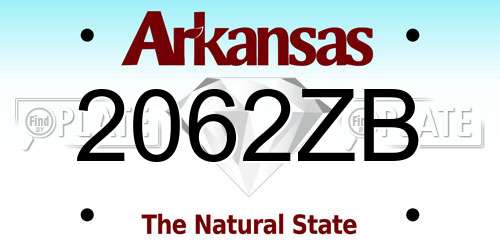 2062ZB Arkansas License Plate
