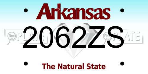2062ZS Arkansas License Plate