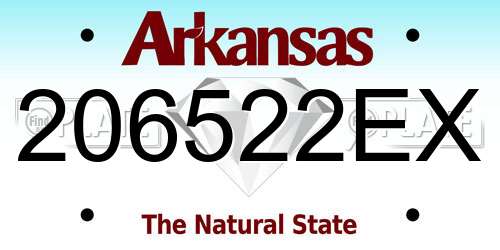 206522EX Arkansas License Plate