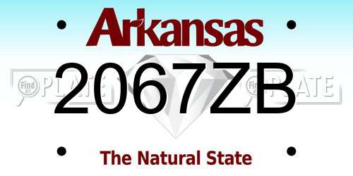 2067ZB Arkansas License Plate