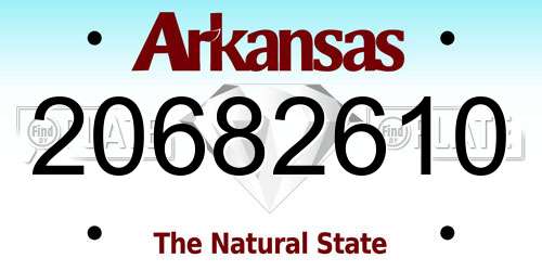 20682610 Arkansas License Plate
