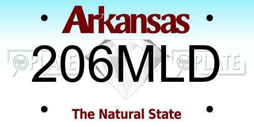 206MLD Arkansas License Plate
