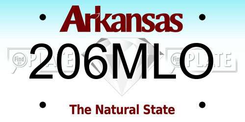206MLO Arkansas License Plate