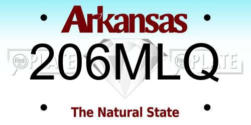 206MLQ Arkansas License Plate
