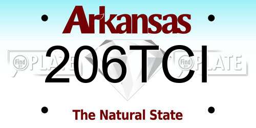 206TCI Arkansas License Plate