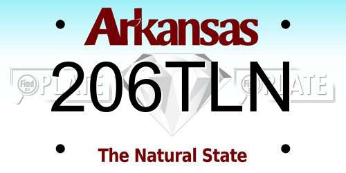 206TLN Arkansas License Plate