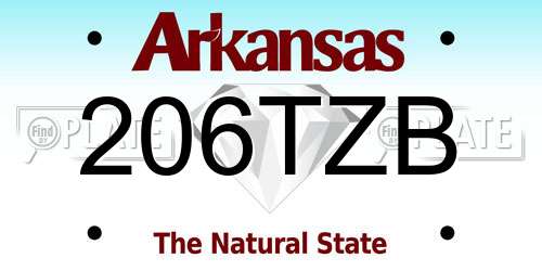 206TZB Arkansas License Plate