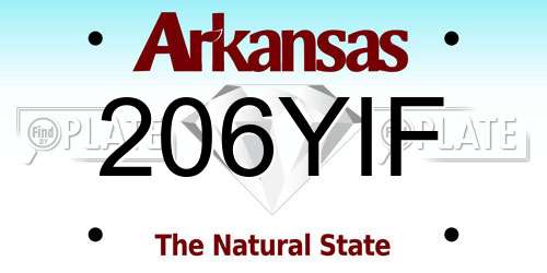 206YIF Arkansas License Plate