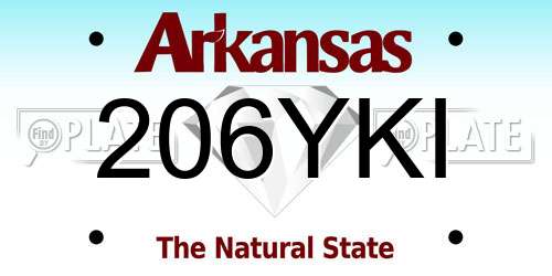 206YKI Arkansas License Plate