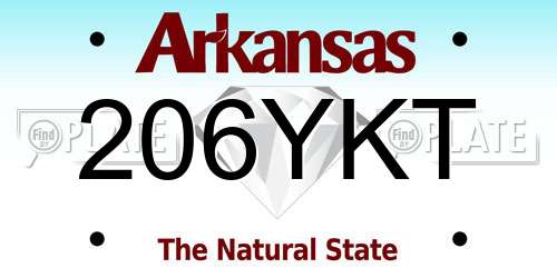 206YKT Arkansas License Plate