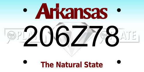 206Z78 Arkansas License Plate
