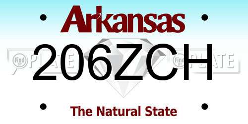 206ZCH Arkansas License Plate