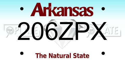 206ZPX Arkansas License Plate