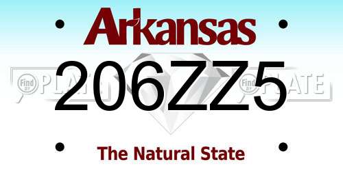 206ZZ5 Arkansas License Plate