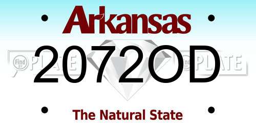 2072OD Arkansas License Plate