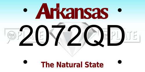 2072QD Arkansas License Plate