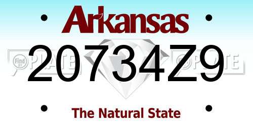20734Z9 Arkansas License Plate