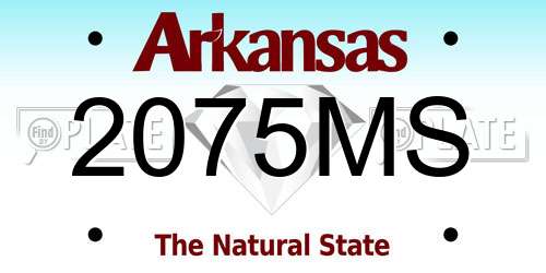 2075MS Arkansas License Plate