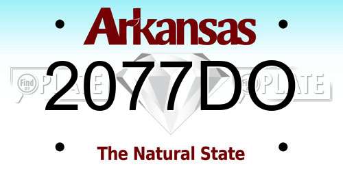 2077DO Arkansas License Plate