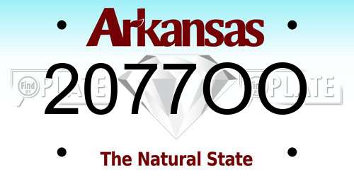 2077OO Arkansas License Plate