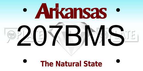 207BMS Arkansas License Plate