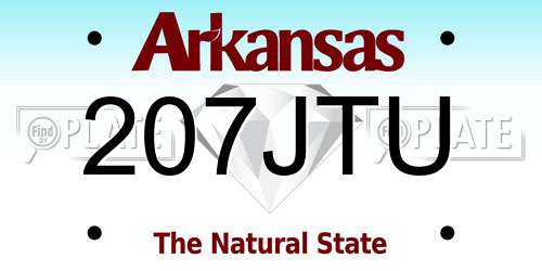 207JTU Arkansas License Plate