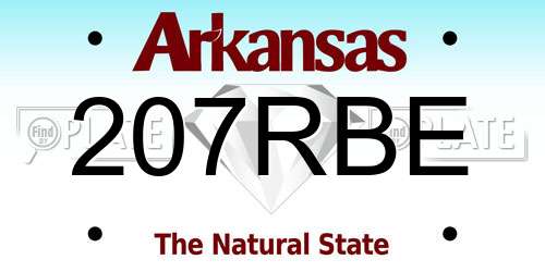 207RBE Arkansas License Plate