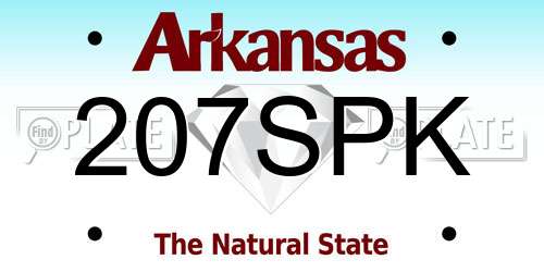 207SPK Arkansas License Plate