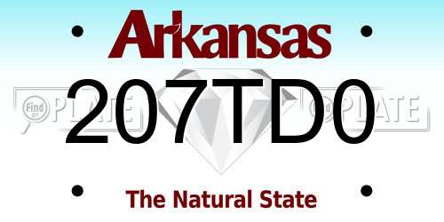 207TD0 Arkansas License Plate