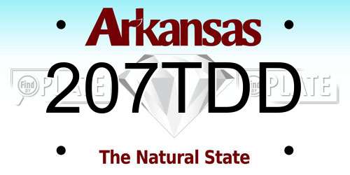 207TDD Arkansas License Plate