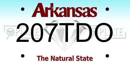 207TDO Arkansas License Plate