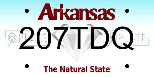 207TDQ Arkansas License Plate