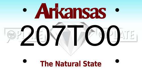207TO0 Arkansas License Plate