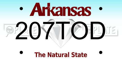 207TOD Arkansas License Plate