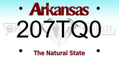 207TQ0 Arkansas License Plate