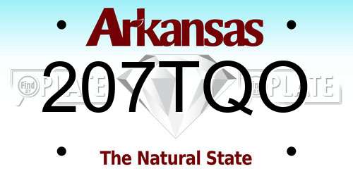 207TQO Arkansas License Plate