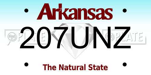 207UNZ Arkansas License Plate