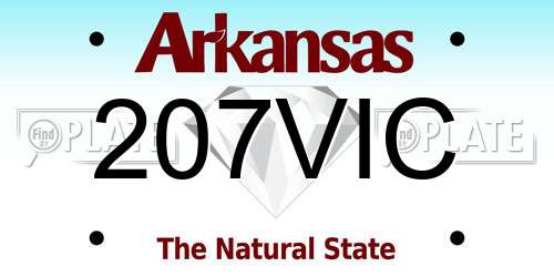 207VIC Arkansas License Plate