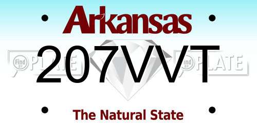 207VVT Arkansas License Plate