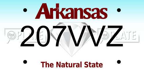 207VVZ Arkansas License Plate