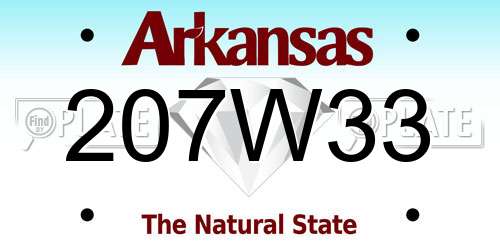 207W33 Arkansas License Plate