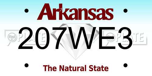 207WE3 Arkansas License Plate
