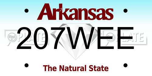 207WEE Arkansas License Plate