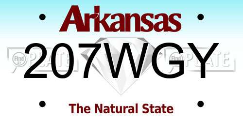 207WGY Arkansas License Plate