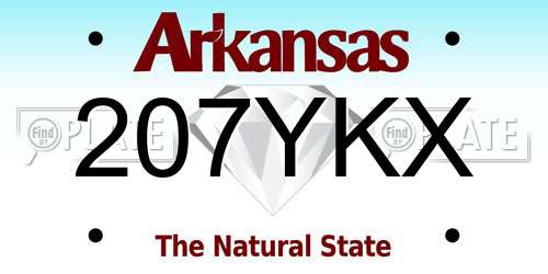 207YKX Arkansas License Plate